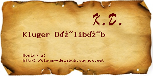 Kluger Délibáb névjegykártya